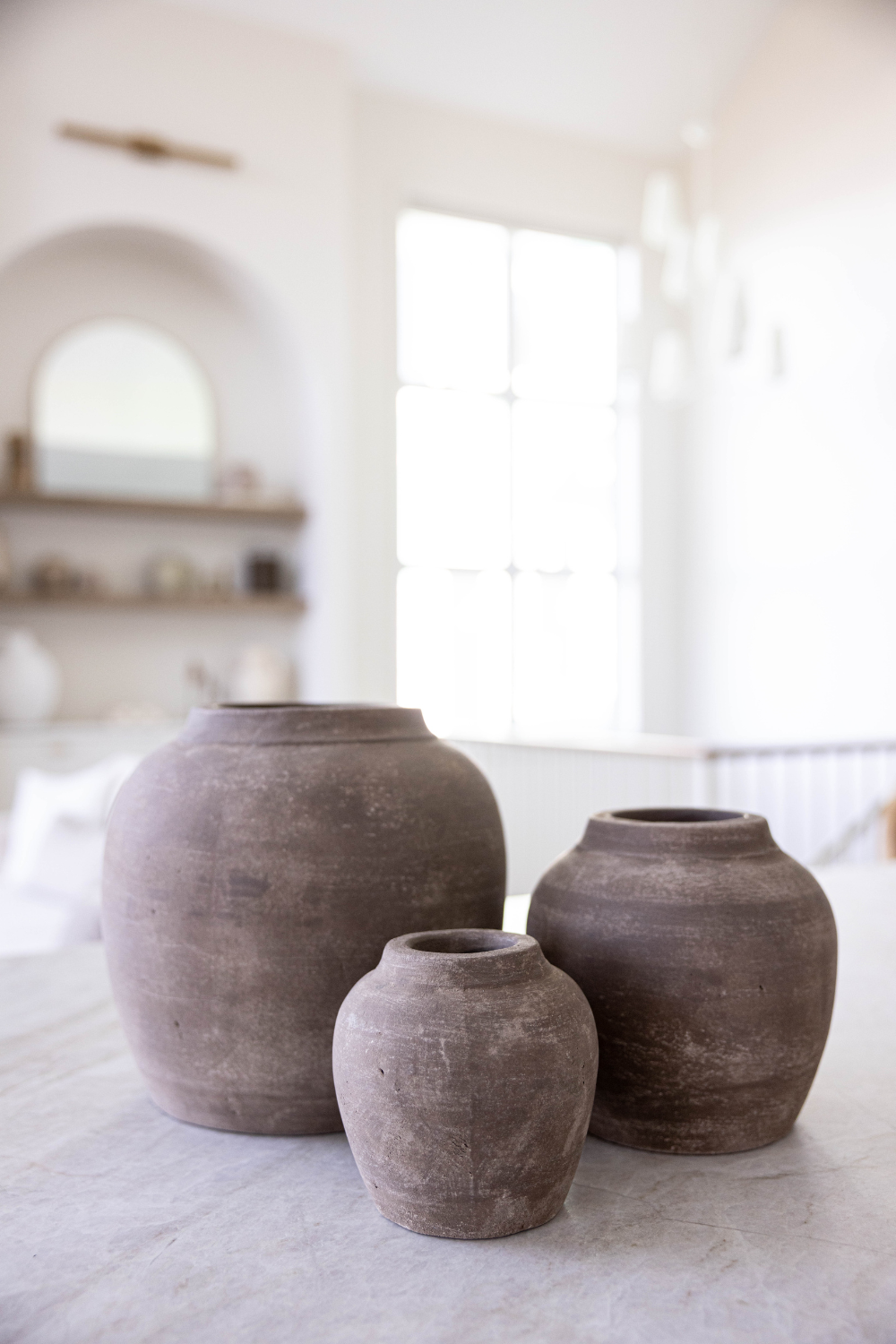 Hugo Grey Wash Round Vase Large