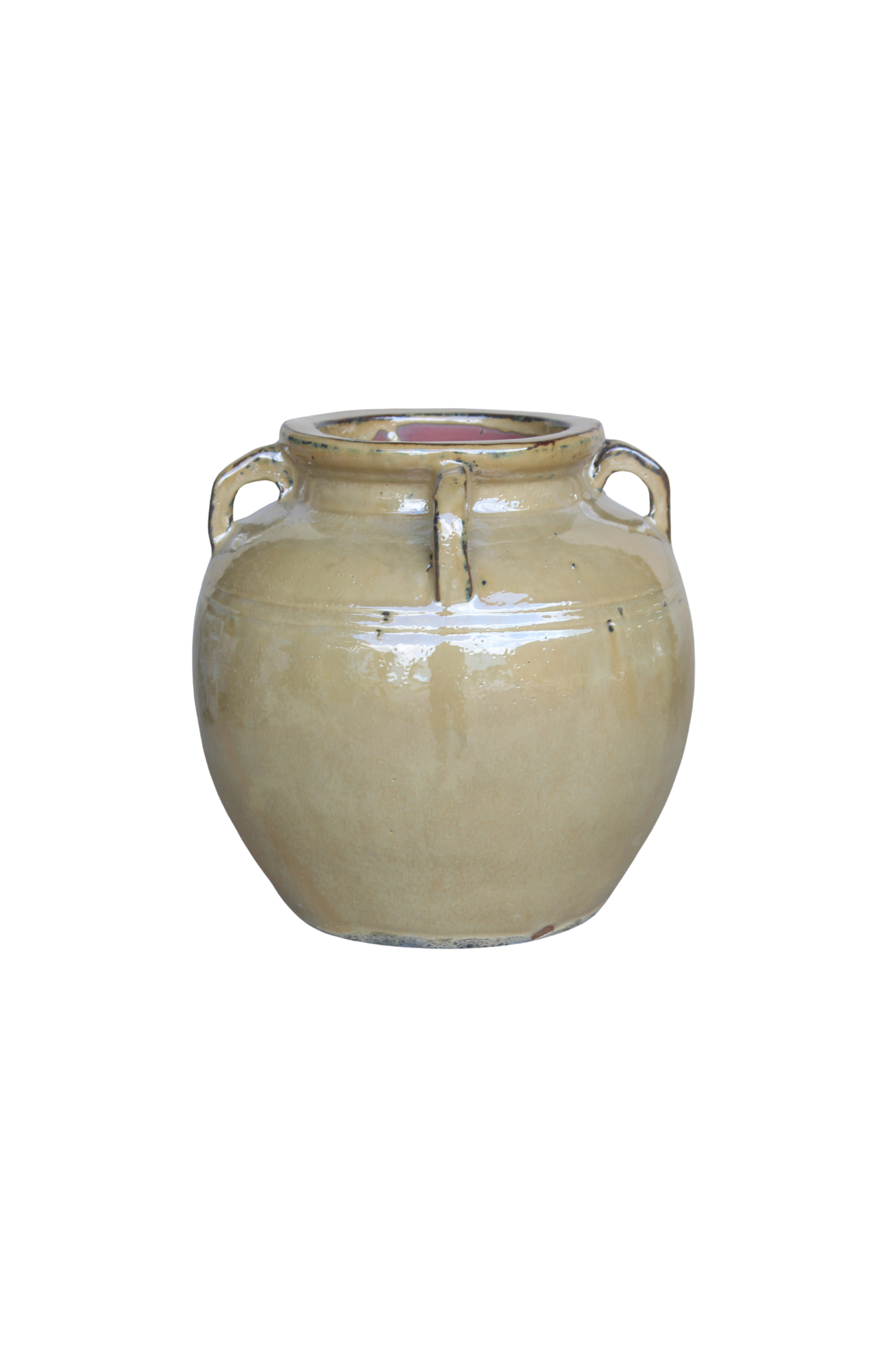 Chevalier Cream Glazed Vase With Handles Large