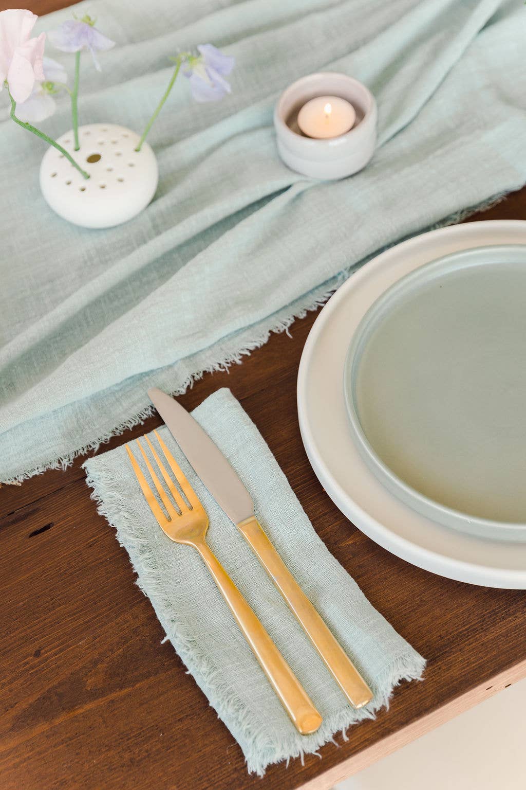 Sage Green Cotton Gauze Cloth Napkins | Set of 4