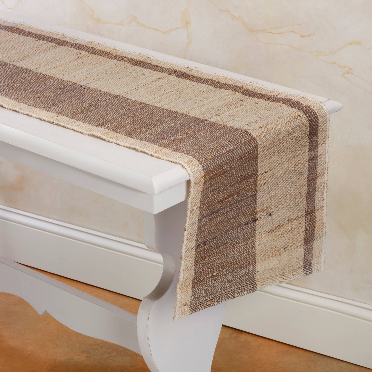 Biscotti Sea Salt Runner, Handwoven Banana Fiber