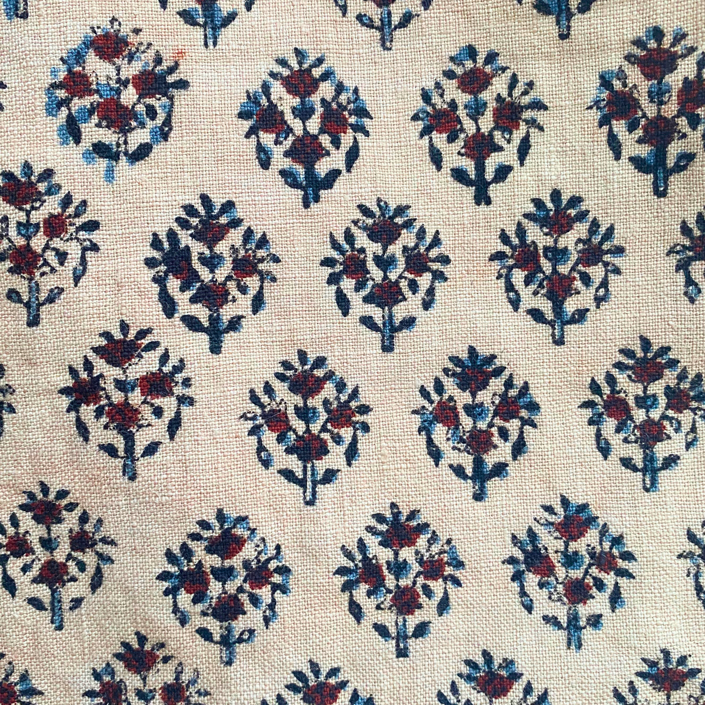 Block Printed Linen Throw Pillows