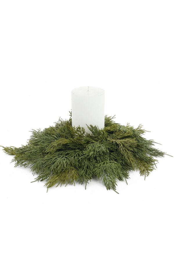 XMAS CANDLE WREATH CEDAR 14D