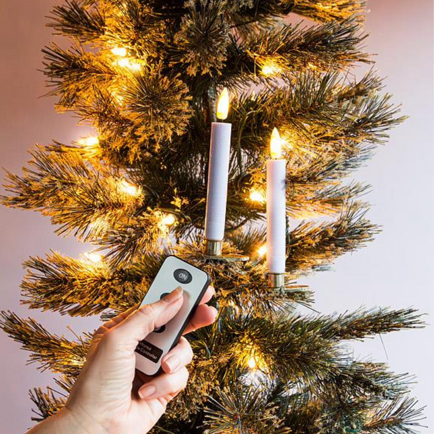 S/10 Sm LED Tree Clip Candles w/Remote-5.5"H