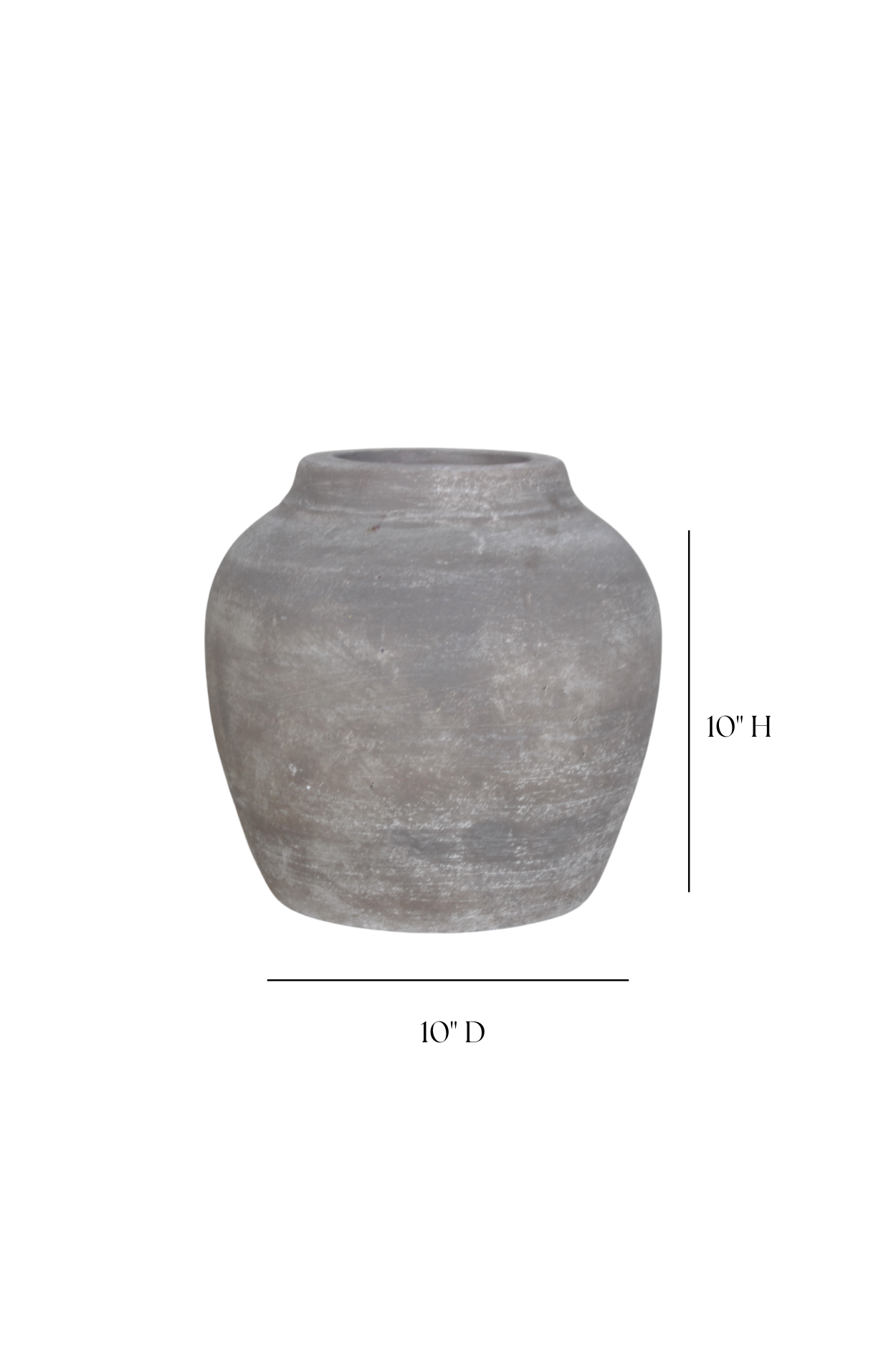 Hugo Grey Wash Round Vase Large