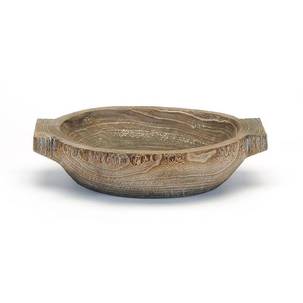 ROUND WOOD BOWL WITH HANDLES🇨🇦