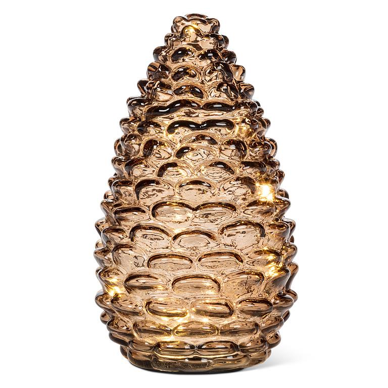 Lg Pinecone LED Light-Amber-8"H