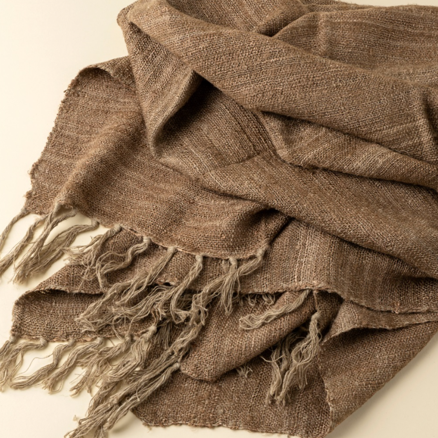 Nomad Linen Weave Throw, Brown