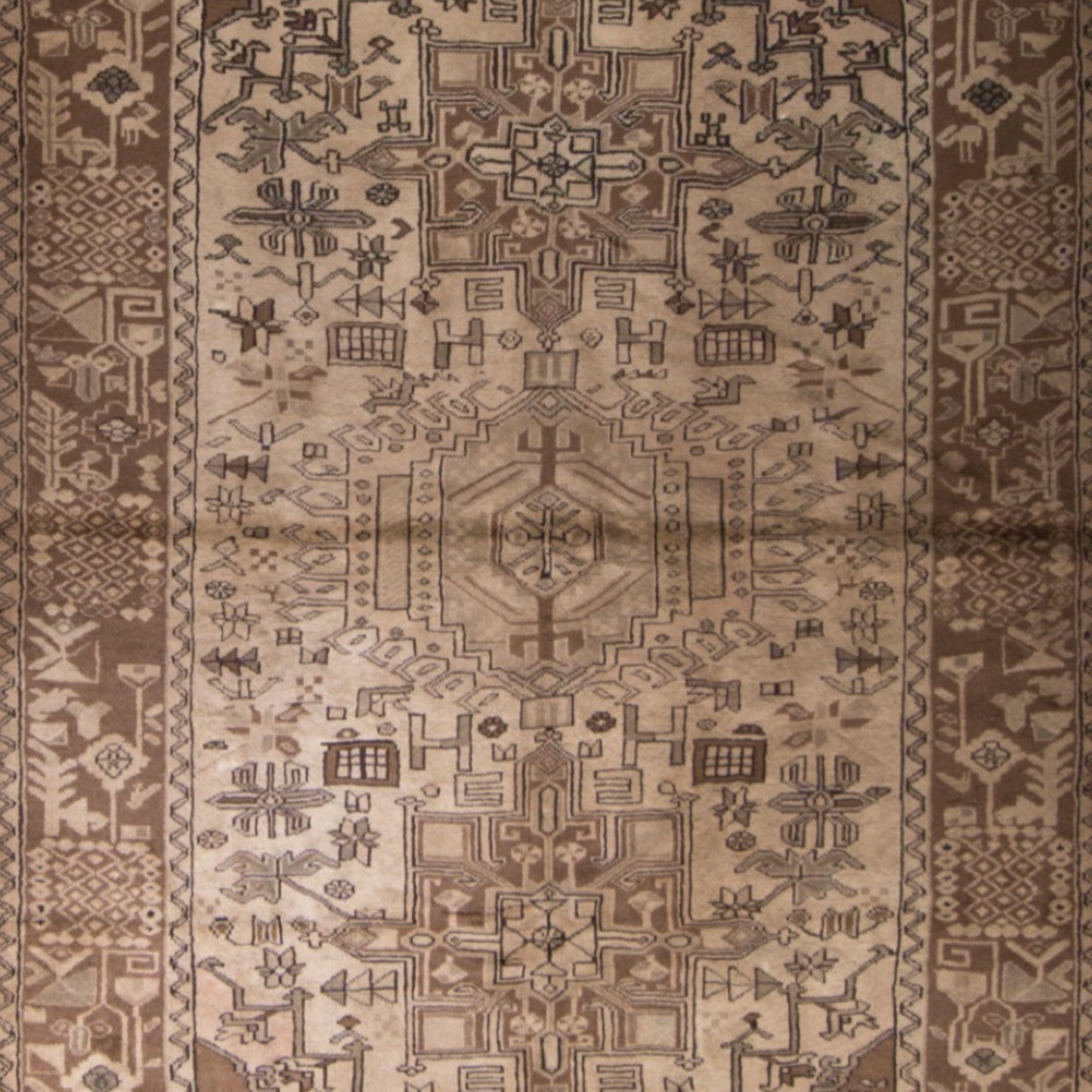 Gharaje Semi-Antique Wool Hand Knotted 5'1" x 6'4"