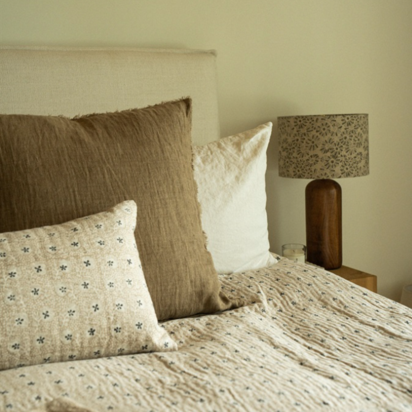 14x31 Clover Block Print Kantha Pillow