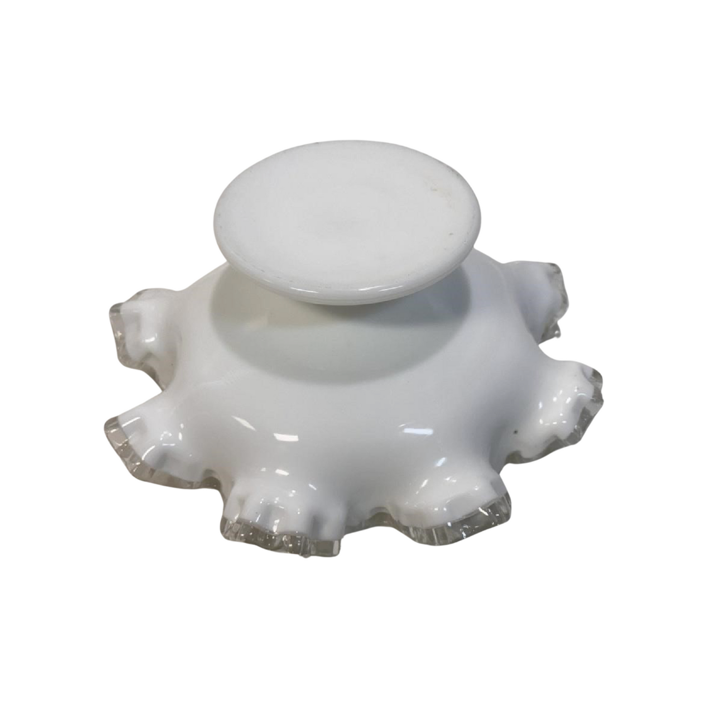 Milk Glass Ruffled Edge Dish🇨🇦