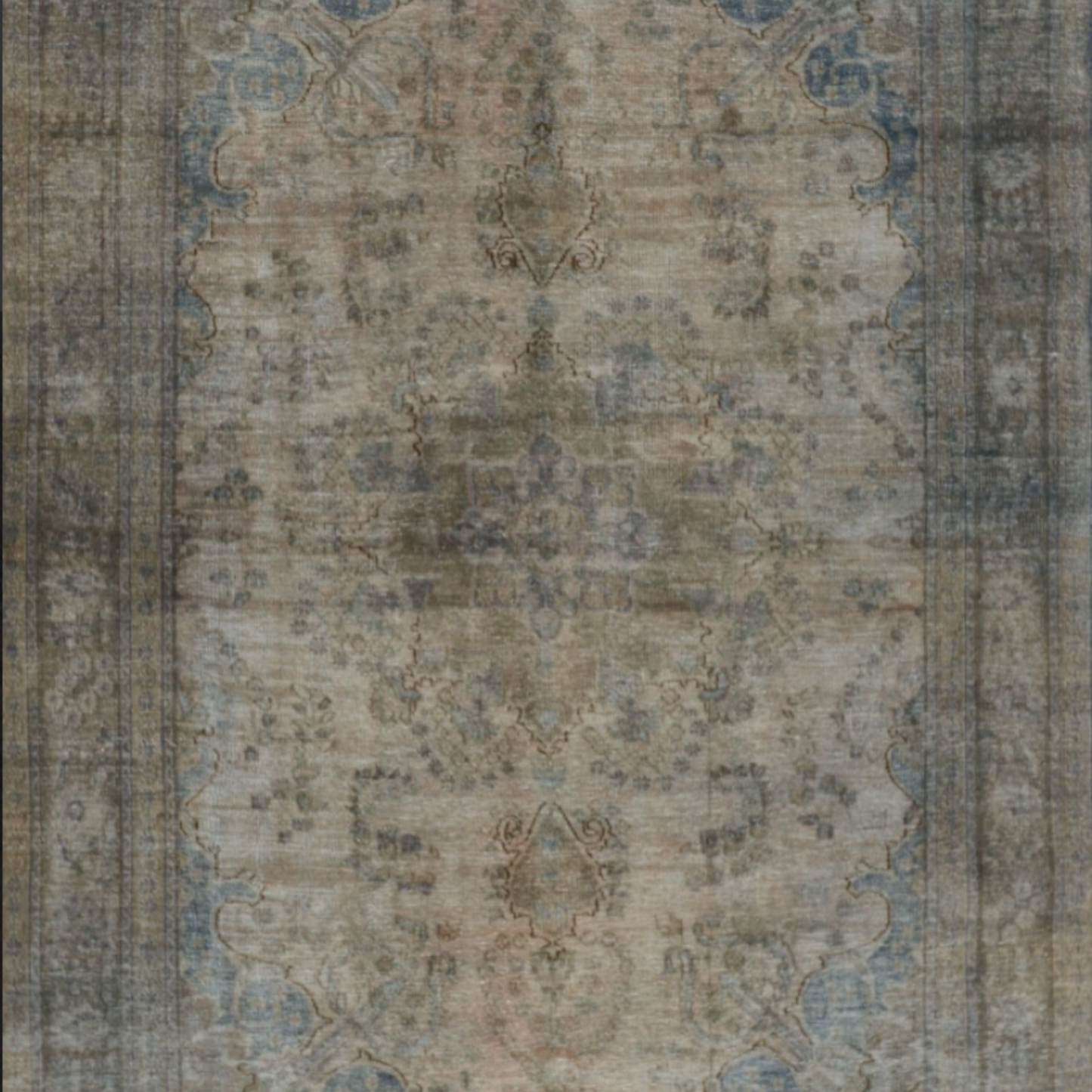 Sabzevar Stonewash Overdyed Vintage Hand Knotted Wool 6'3" x 9'5"