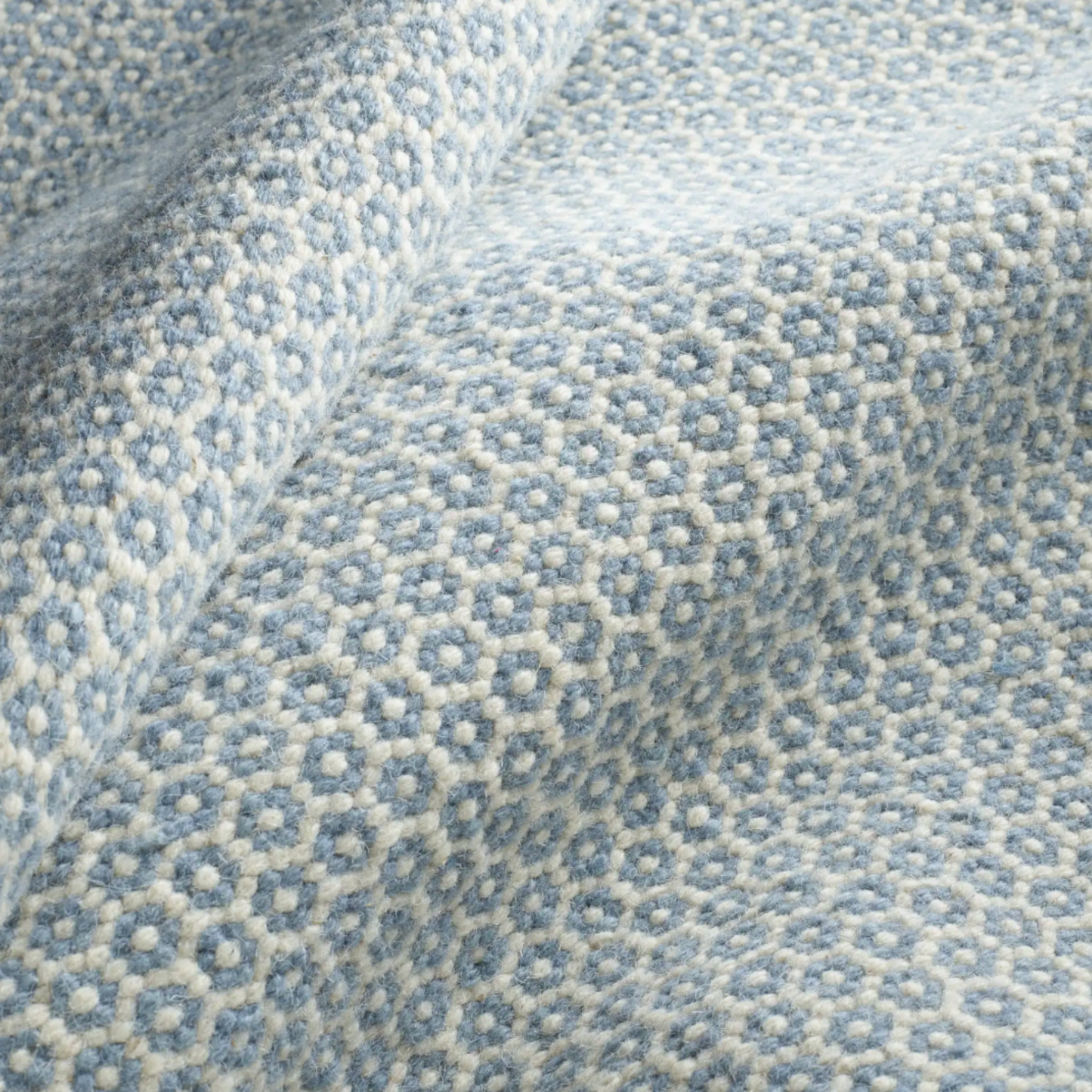 Honeycomb Handwoven French Blue Ivory