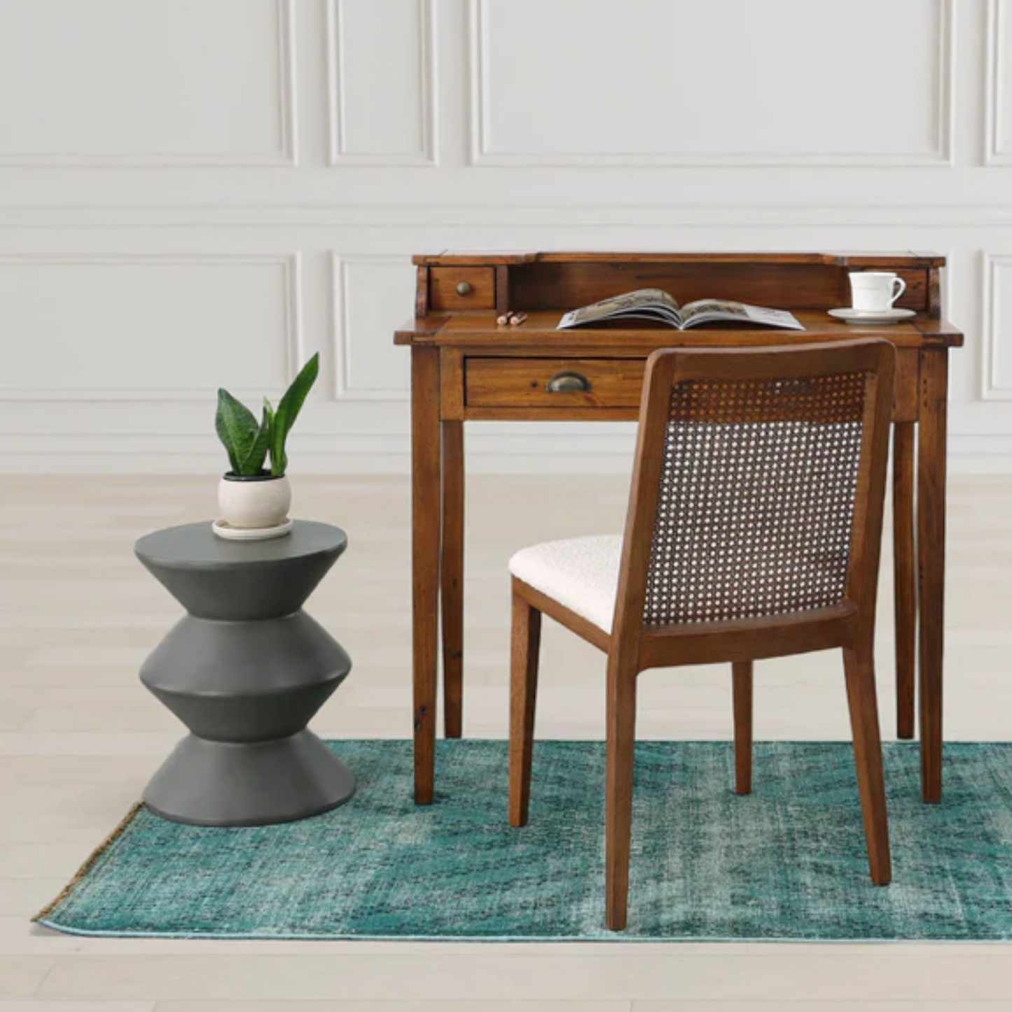 Concrete Inverted Side Table - Dark Grey