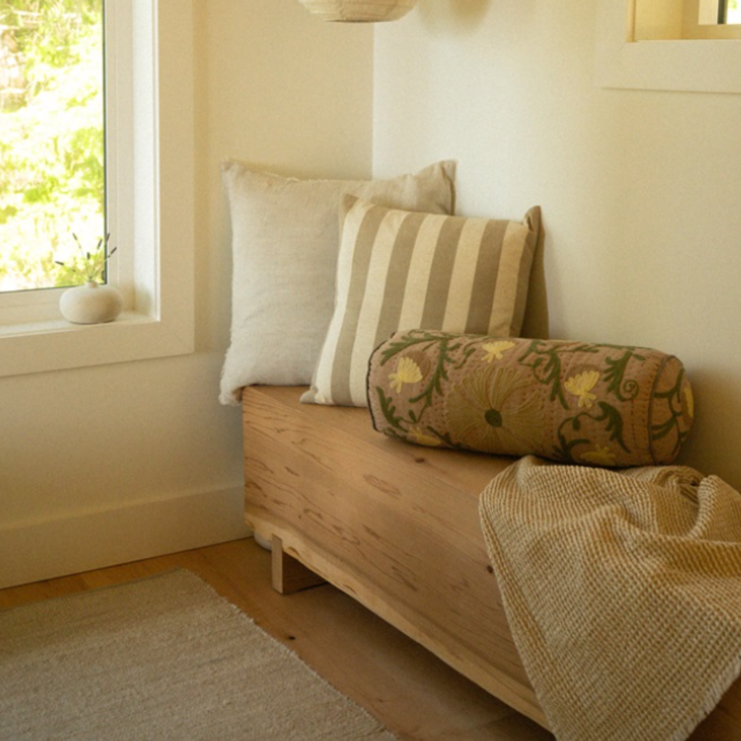 20x20 Wide Stripe Pillow, Sand