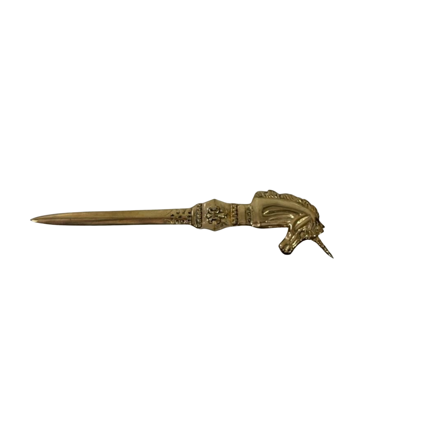 Brass Leather Opener w/ Unicorn Head