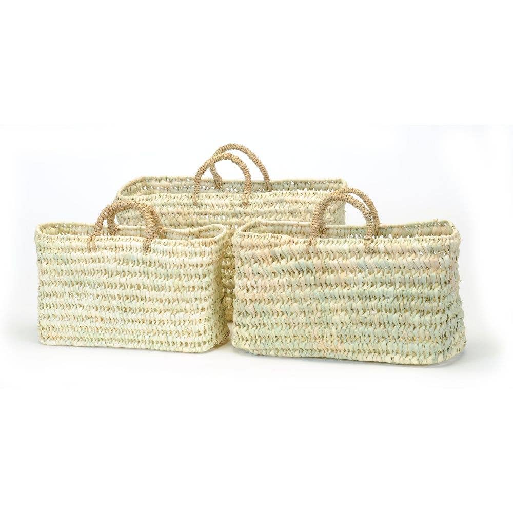 S/3 RECT OPENWEAVE PALM BASKET🇨🇦