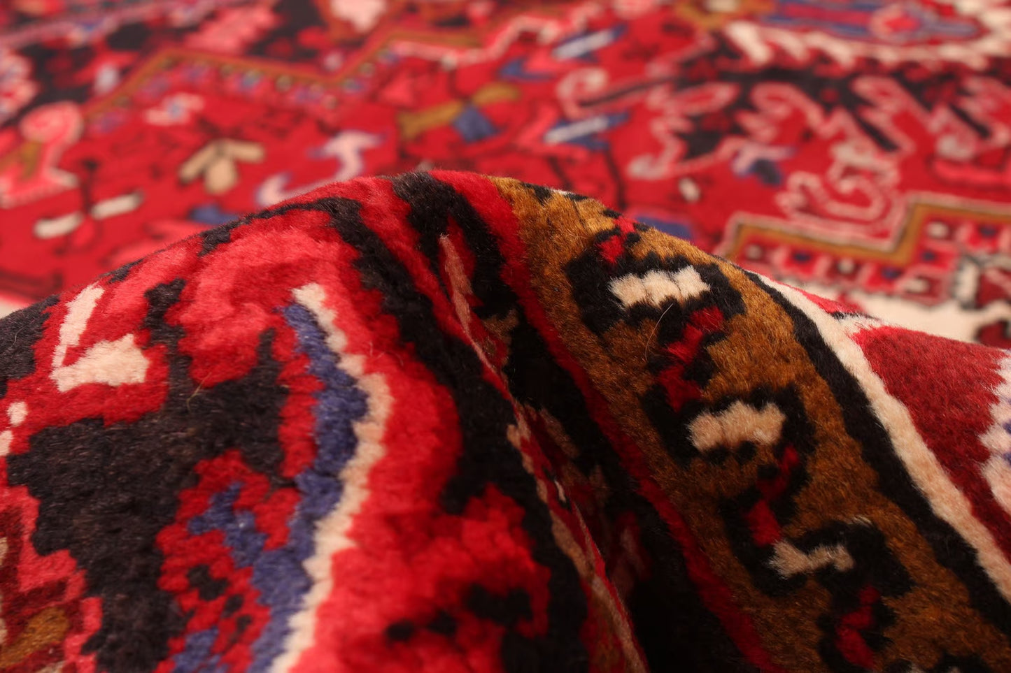 Heriz Semi-Antique Brown Wool Hand Knotted Persian Rug - 8'2" x 10'0"