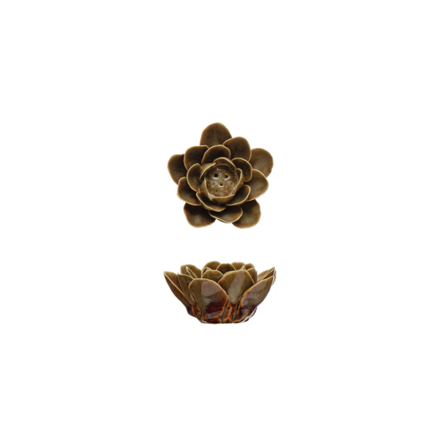 Handmade Stoneware Flower Incense Holder