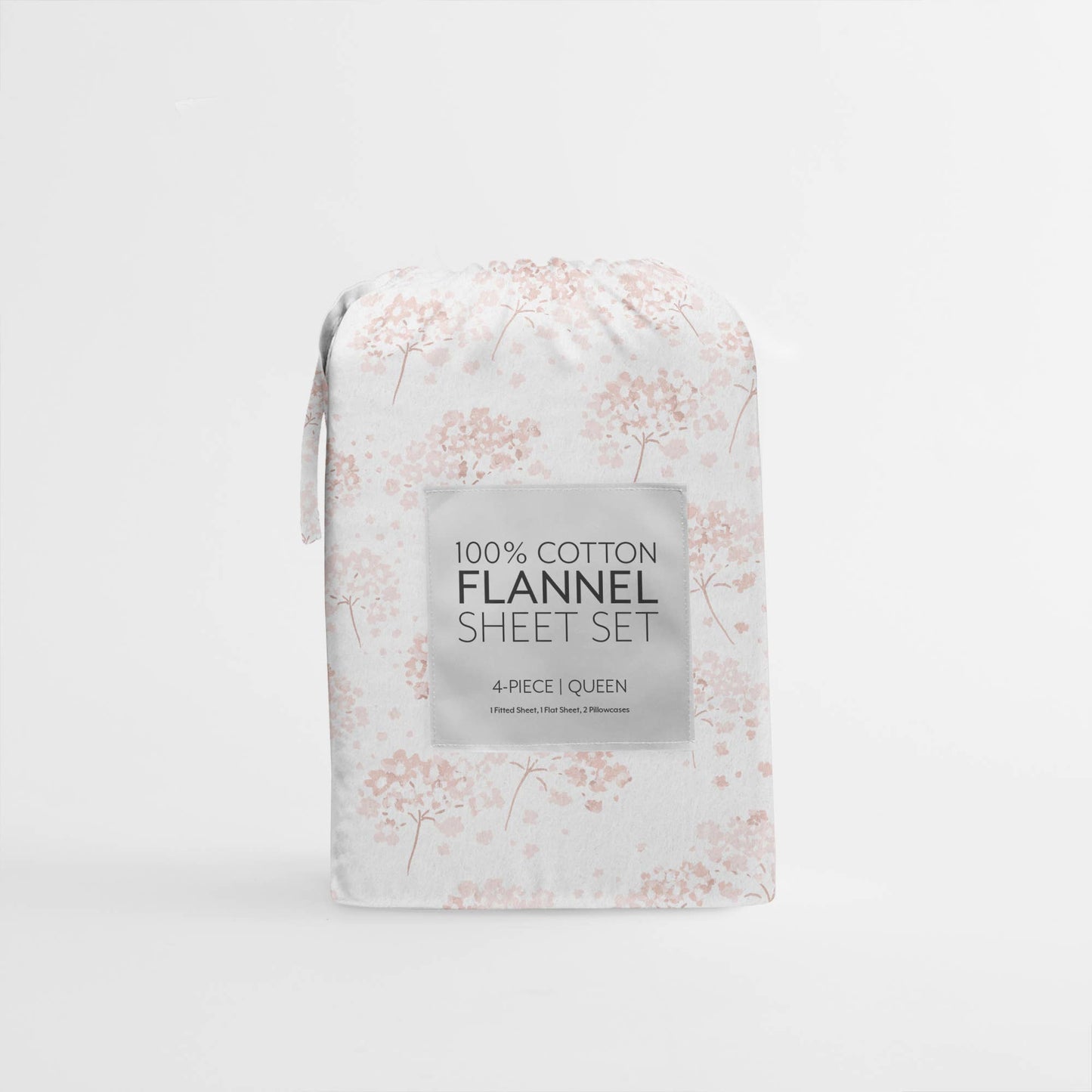 100% Cotton Flower Bunch 4 Piece Flannel Bed Sheet Set