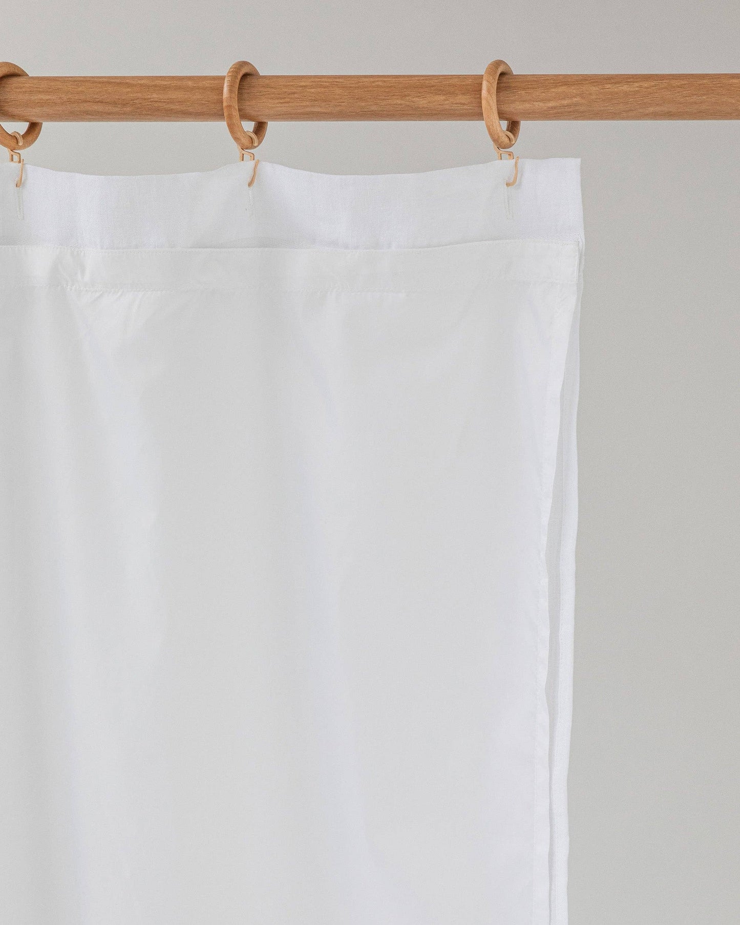 Waterproof linen shower curtain panel (1 pcs) in White
