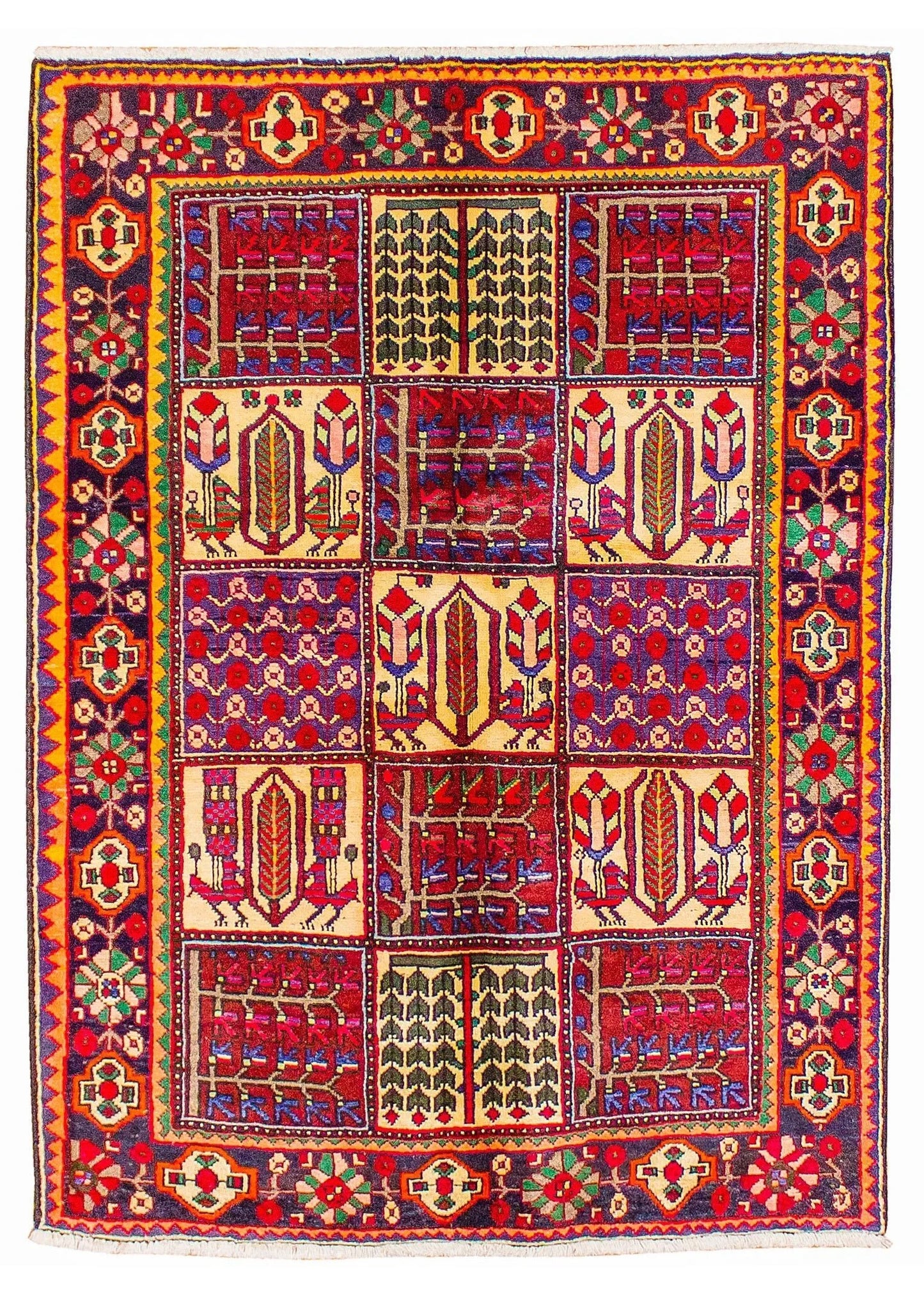 Bakhtiari Semi-Antique Wool Hand Knotted Persian Rug - 3'5" x 4'9" N17083