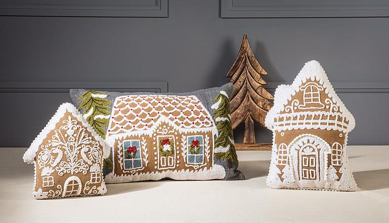 Rect Gingerbread House Pillow-12x17"L