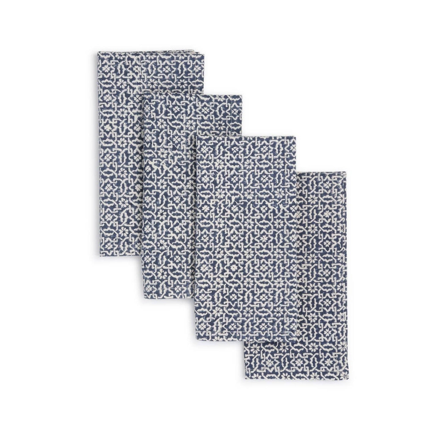 Blue Valley Napkin (set of 4), Hand Block Printed Cotton