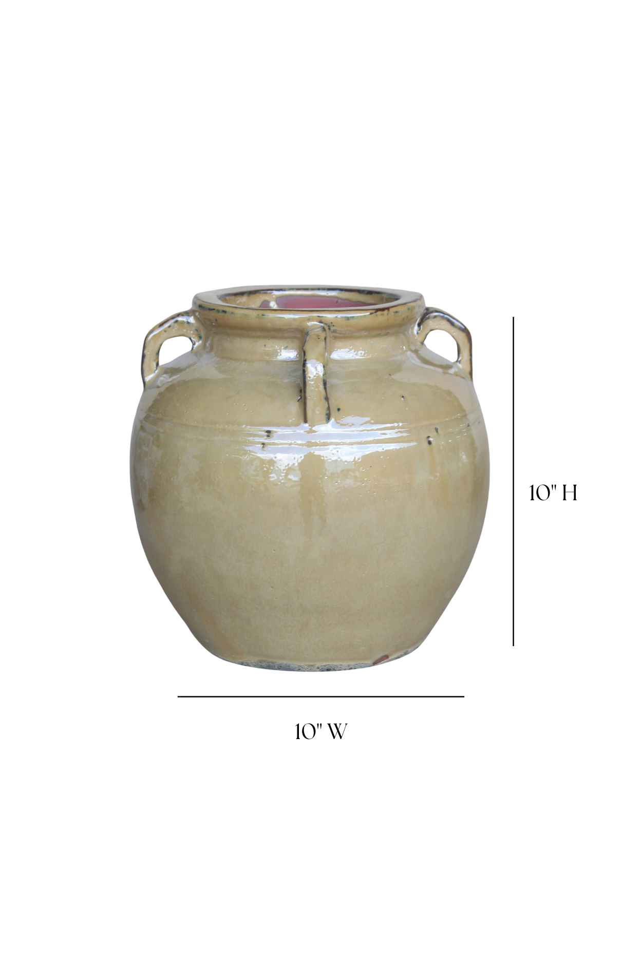 Chevalier Cream Glazed Vase With Handles Large