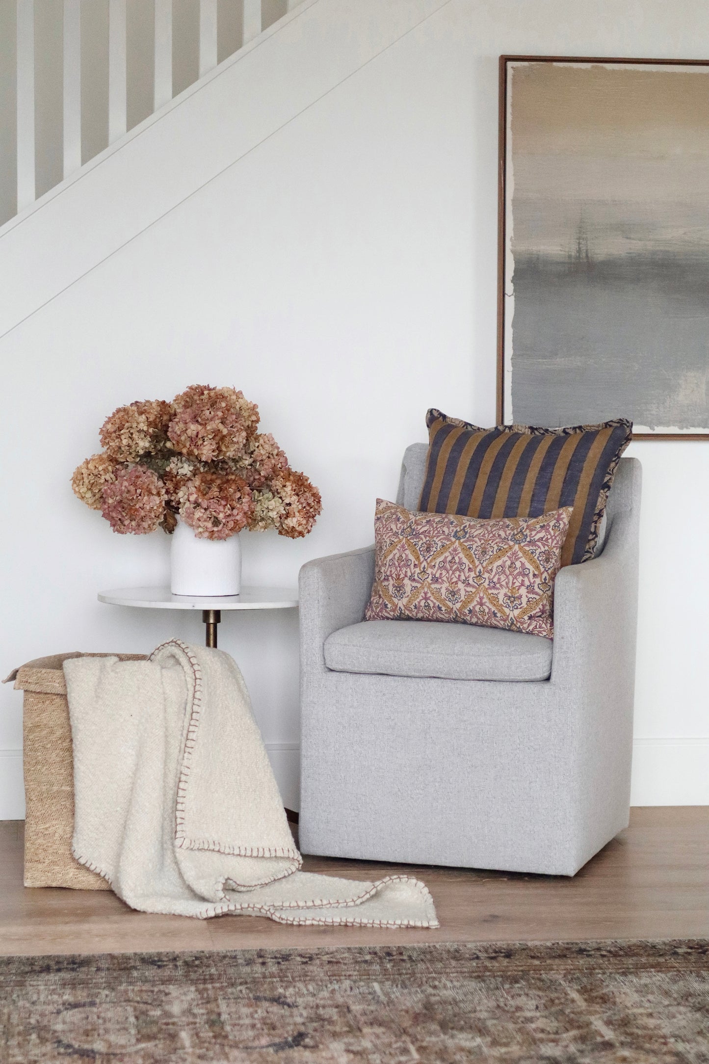 Luna Vine Block Print Pillow