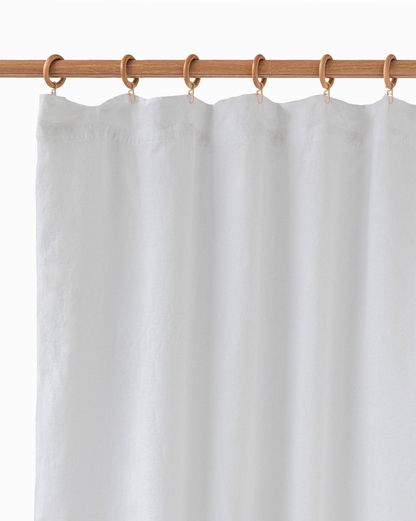 Waterproof linen shower curtain panel (1 pcs) in White