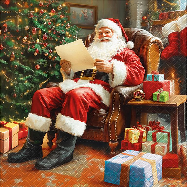 Lg Santa's Wishes Napkins-20Pk