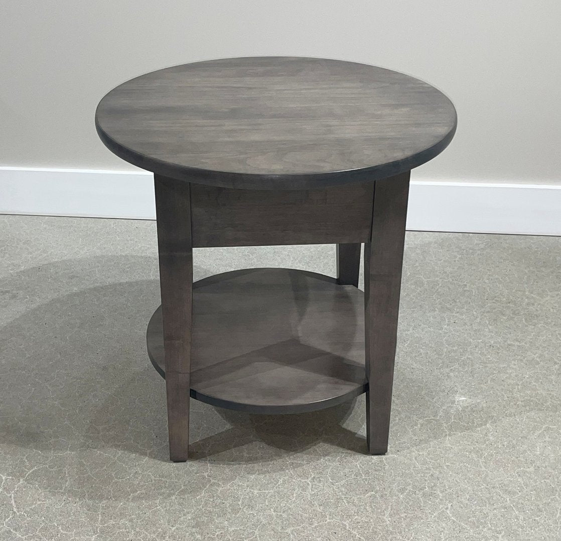 Round Side Table with Shelf