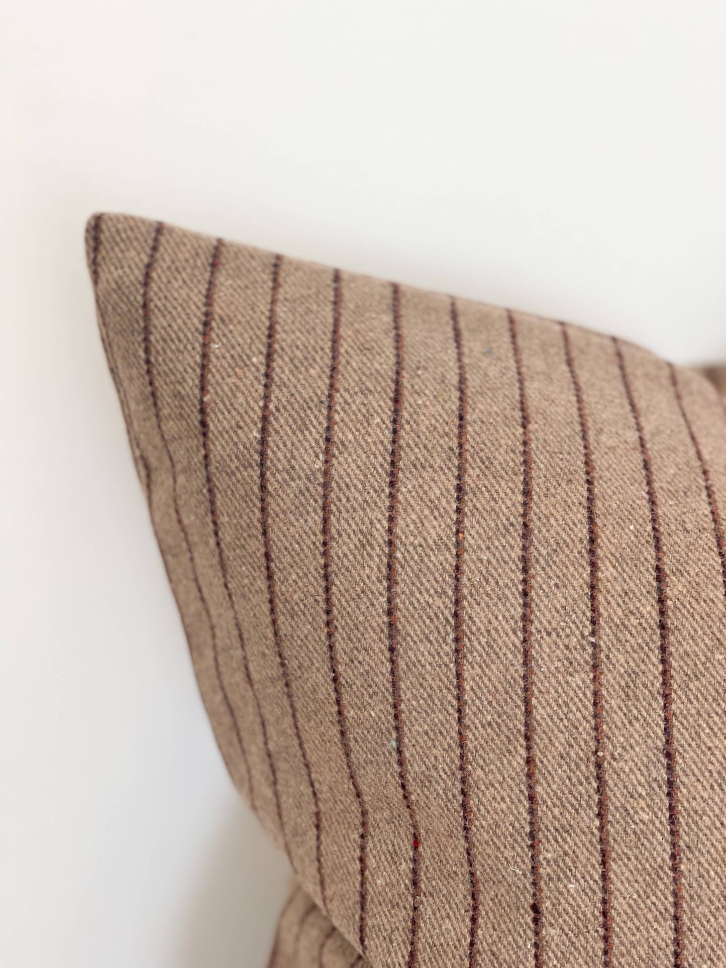Wool Effect Cushion Cover 45×45 – Brown Stripe