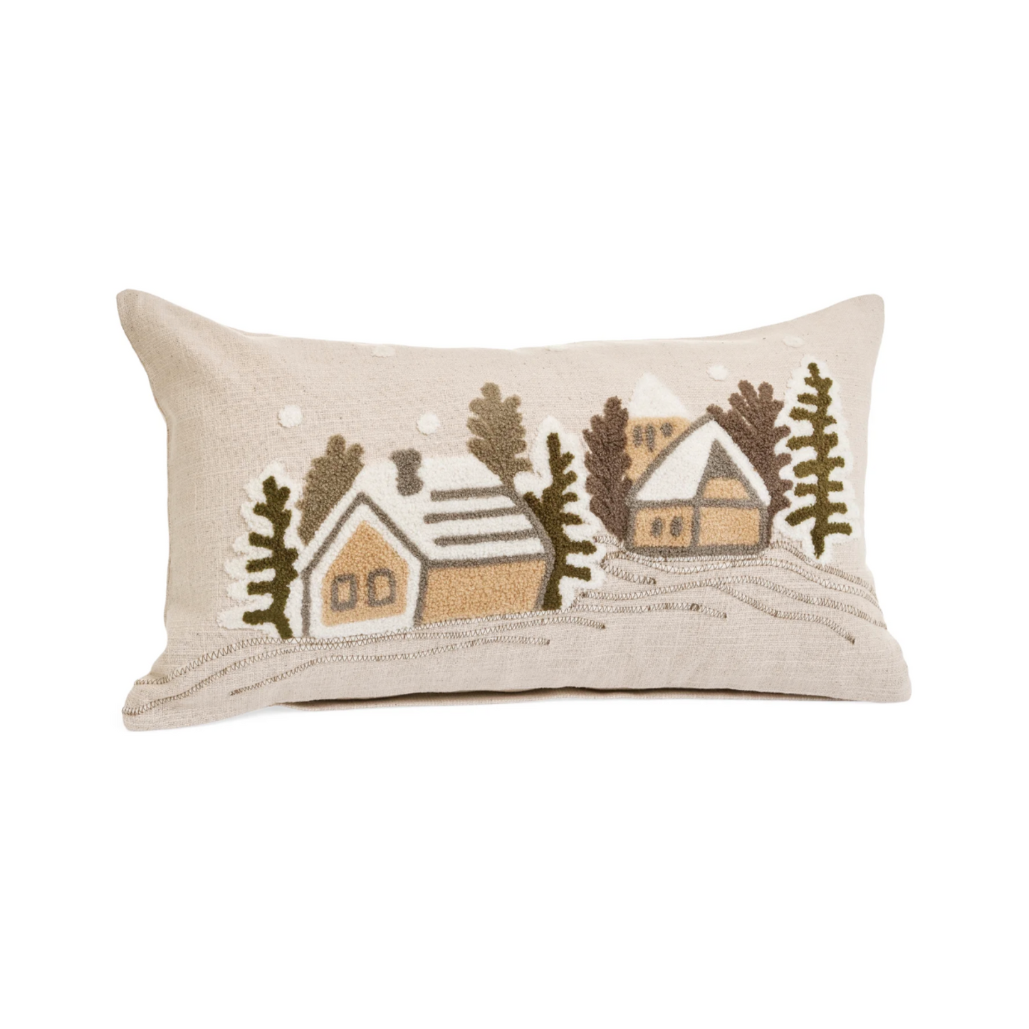 Cushion Emb/Houses & Trees