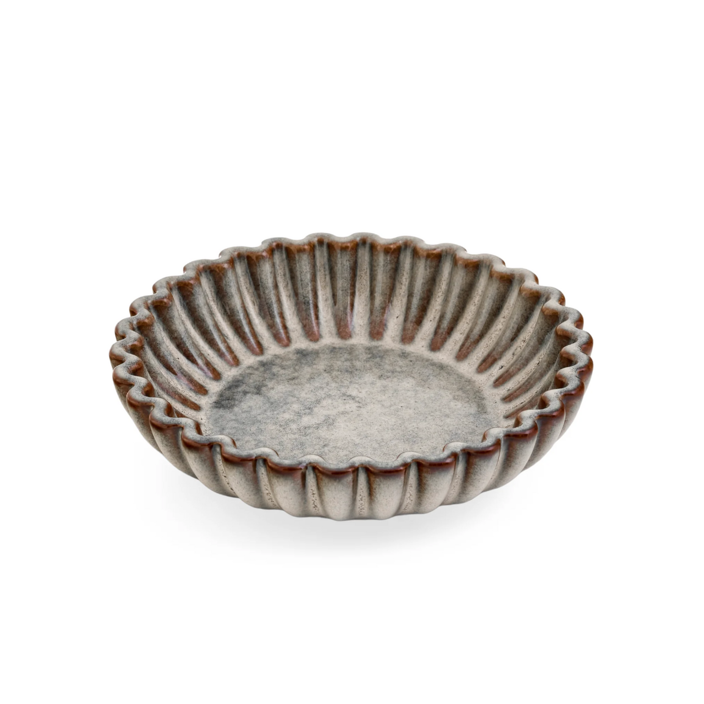 Small Ceramic Tray Ribbed Round