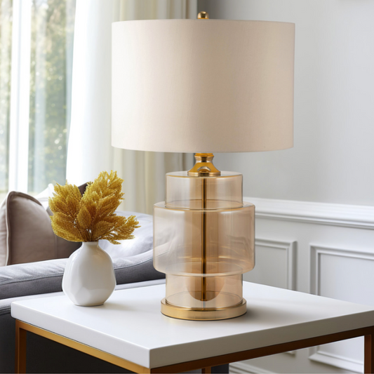 Glass, 30" Lustered Table Lamp, Gold🇨🇦