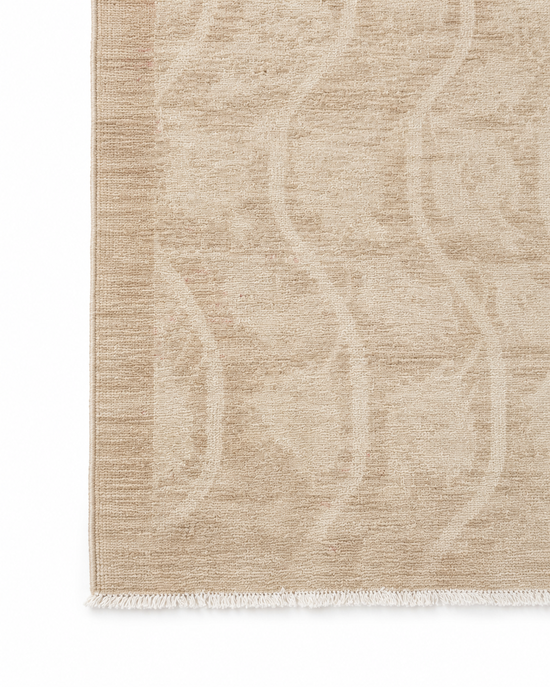 Chobi Ivory Wool Hand Knotted Afghan Rug - 6'4" x 7'9" N18026