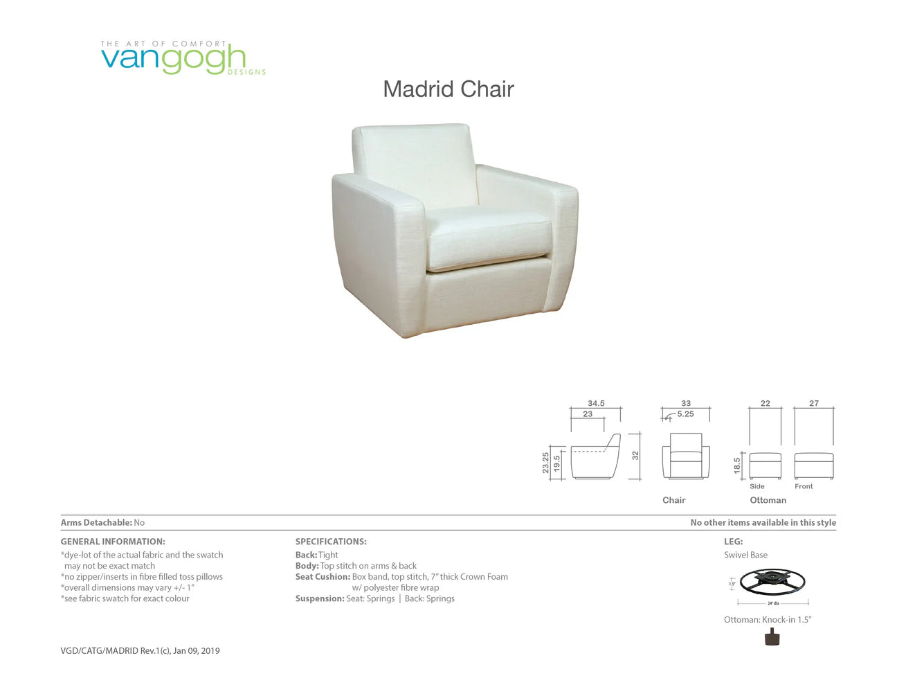 Madrid Swivel Chair🇨🇦🇨🇦