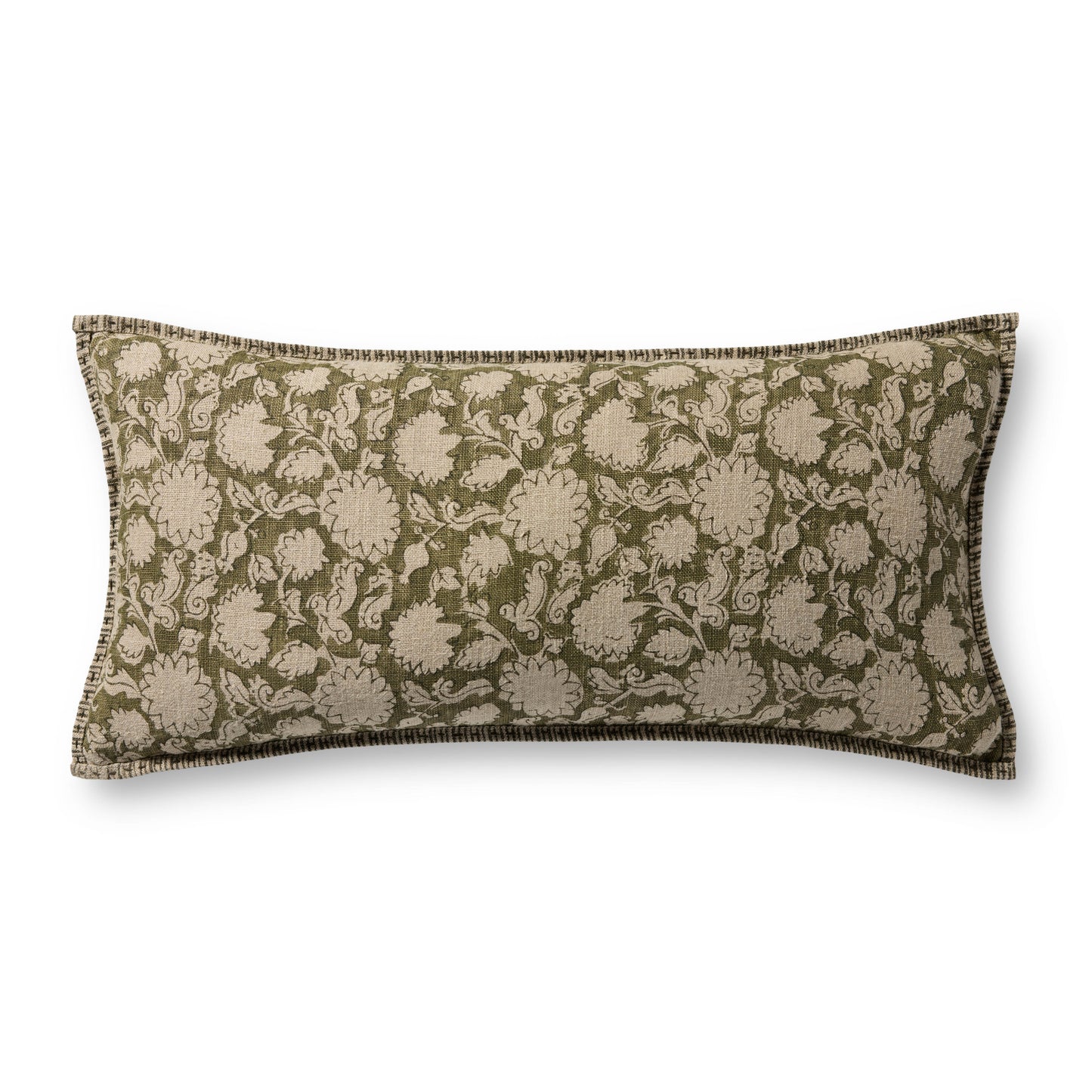 Loloi Green 12'' x 27'' Cover w/Down Pillow