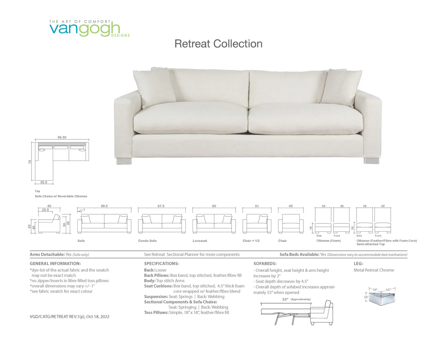 Retreat Sofa with Chaise🇨🇦🇨🇦