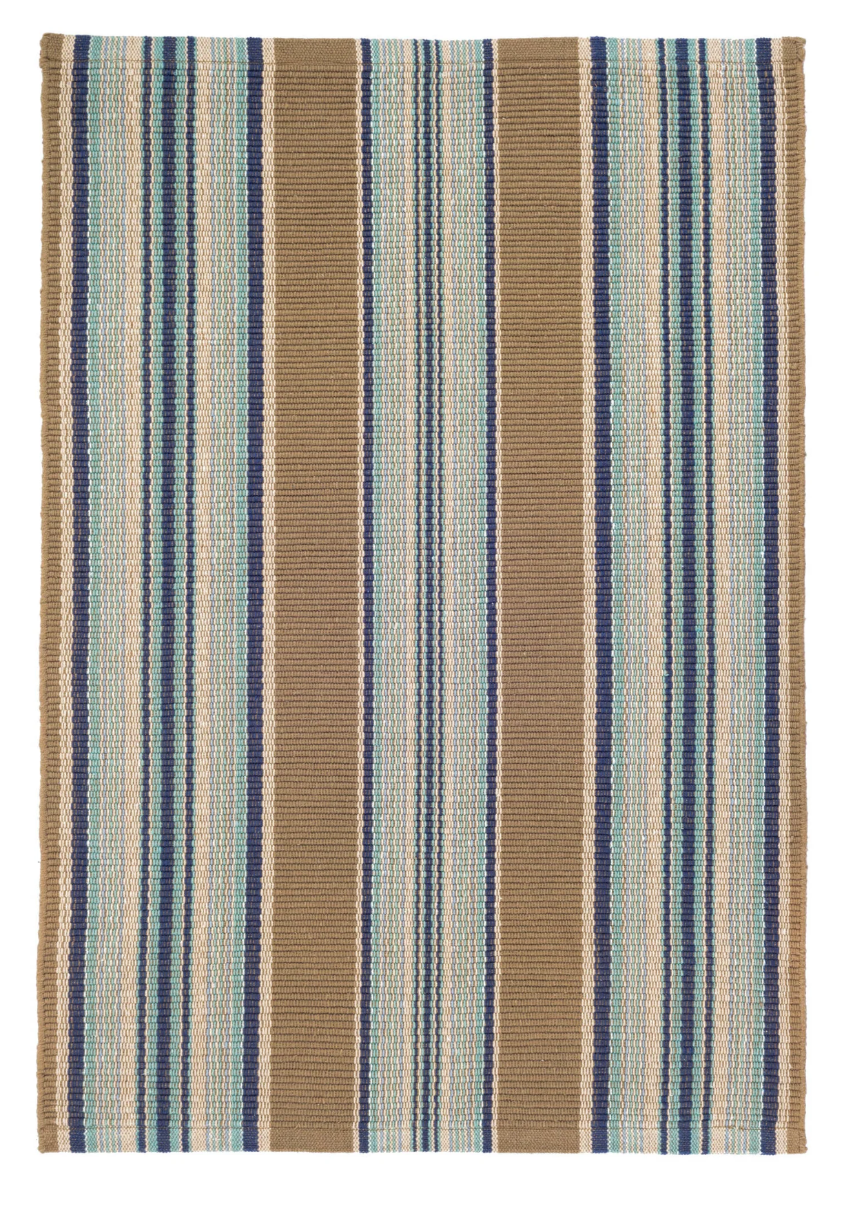 Blue Heron Stripe Handwoven Cotton Rug