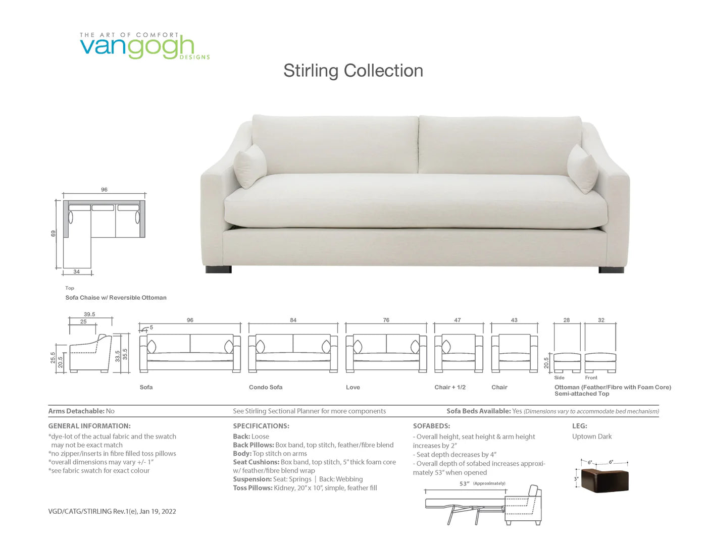 Stirling Sofa/Chaise🇨🇦🇨🇦