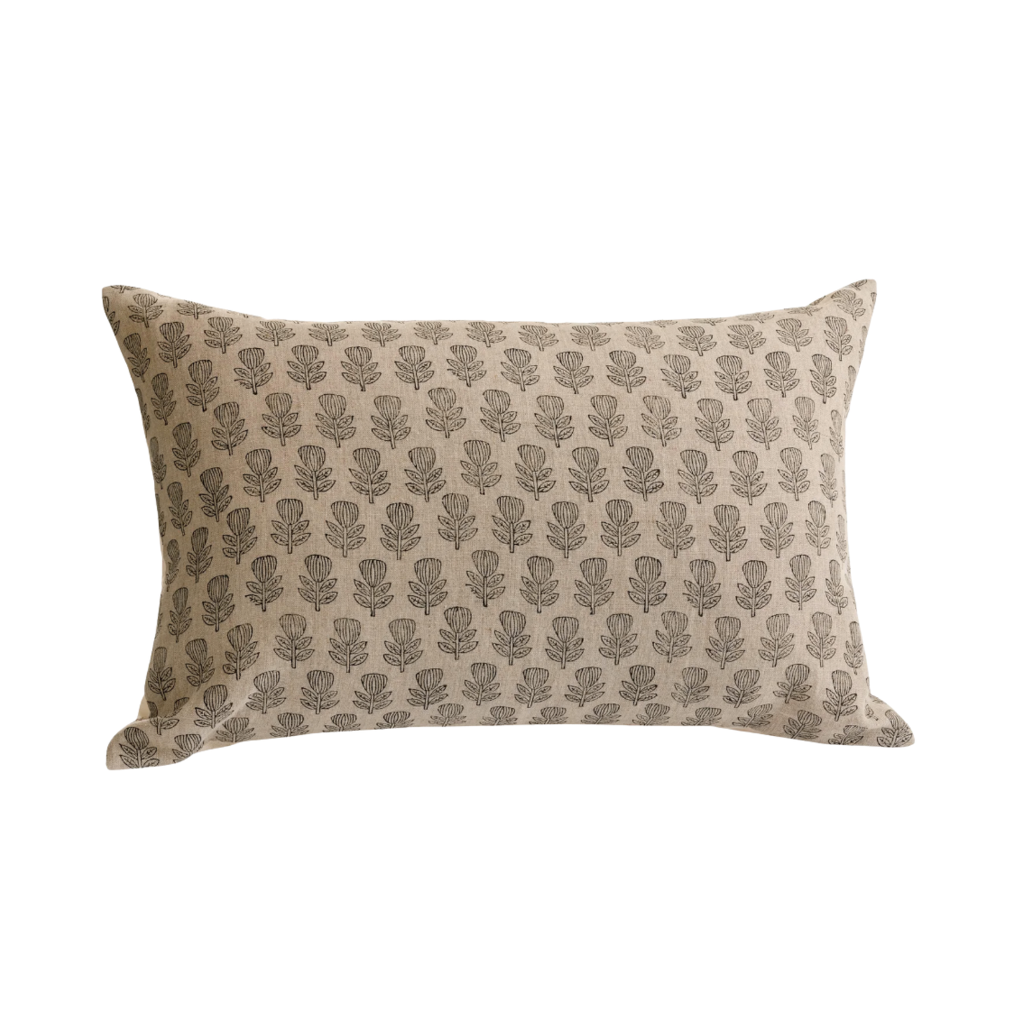 Cushion Linen Block Printed Flowers