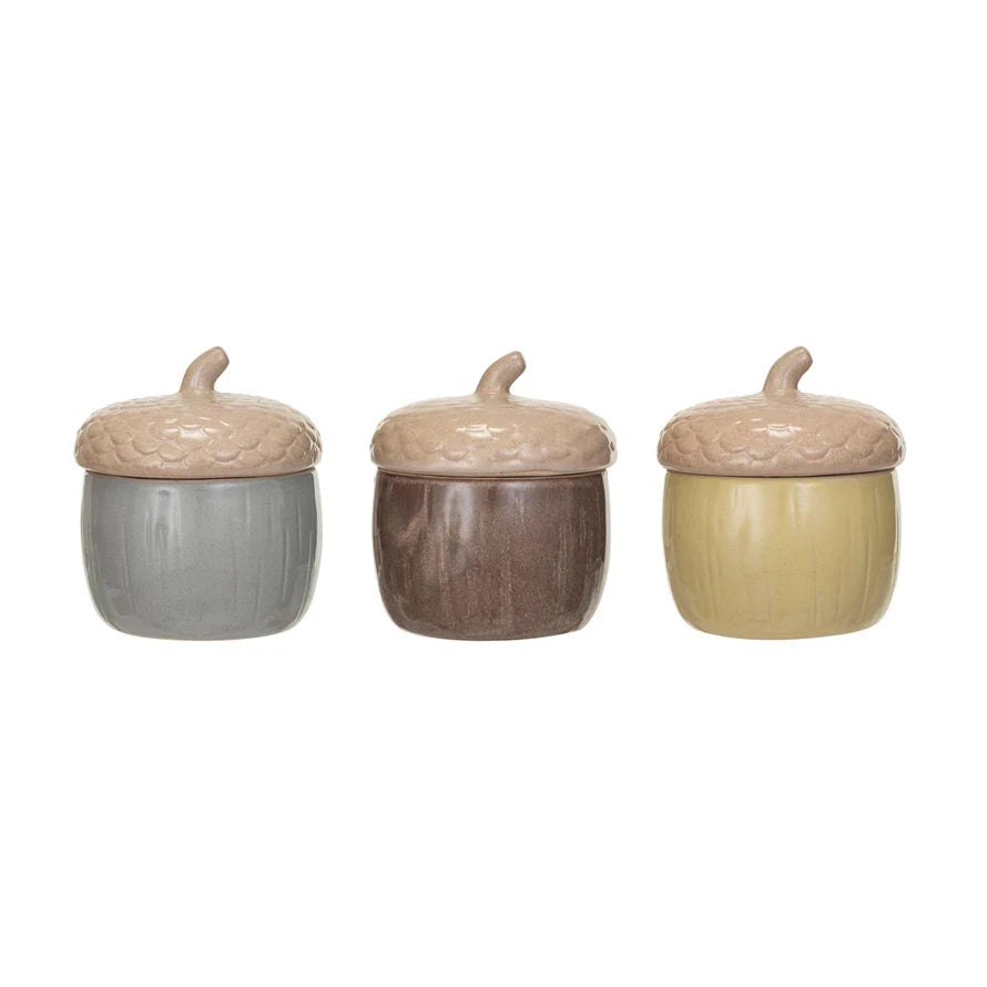 Acorn Jars with Lid- Set of 3