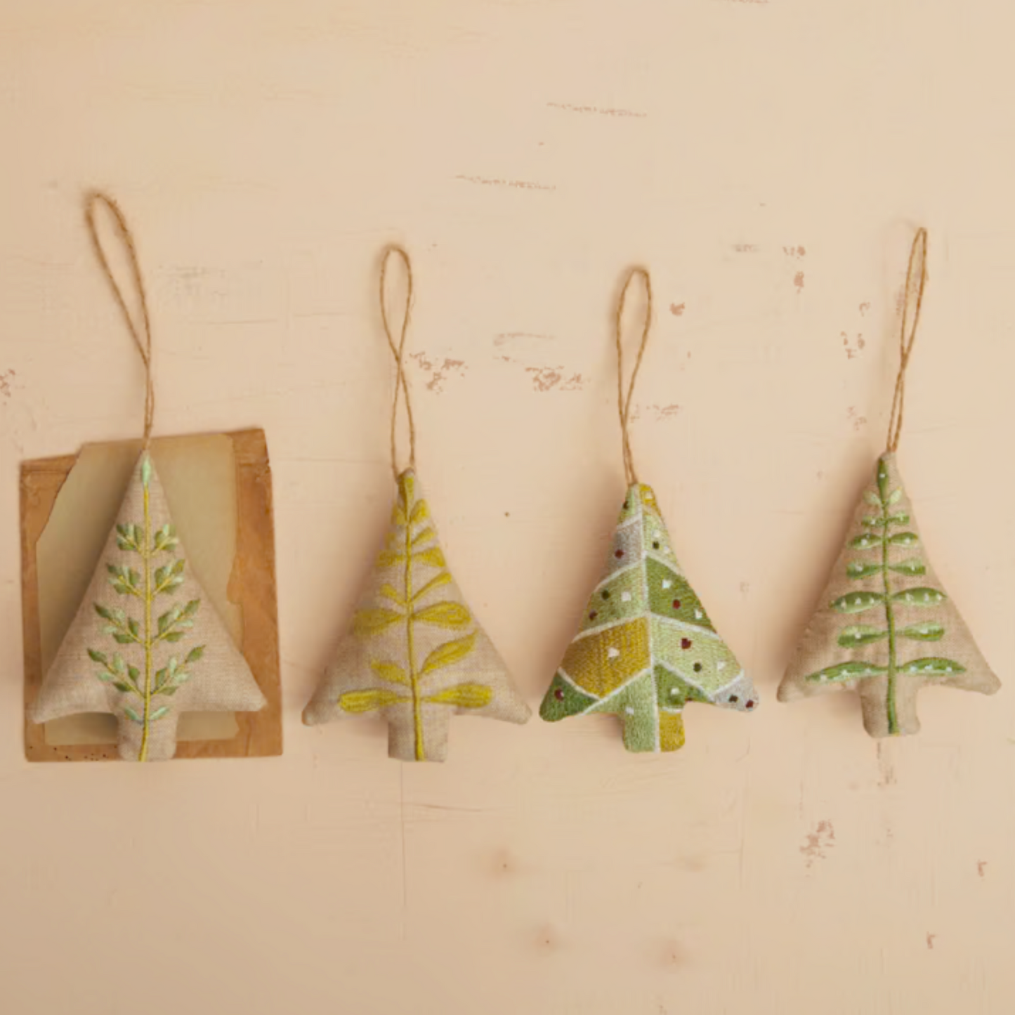 Cotton Chambray Tree W/ Embroidery Ornament