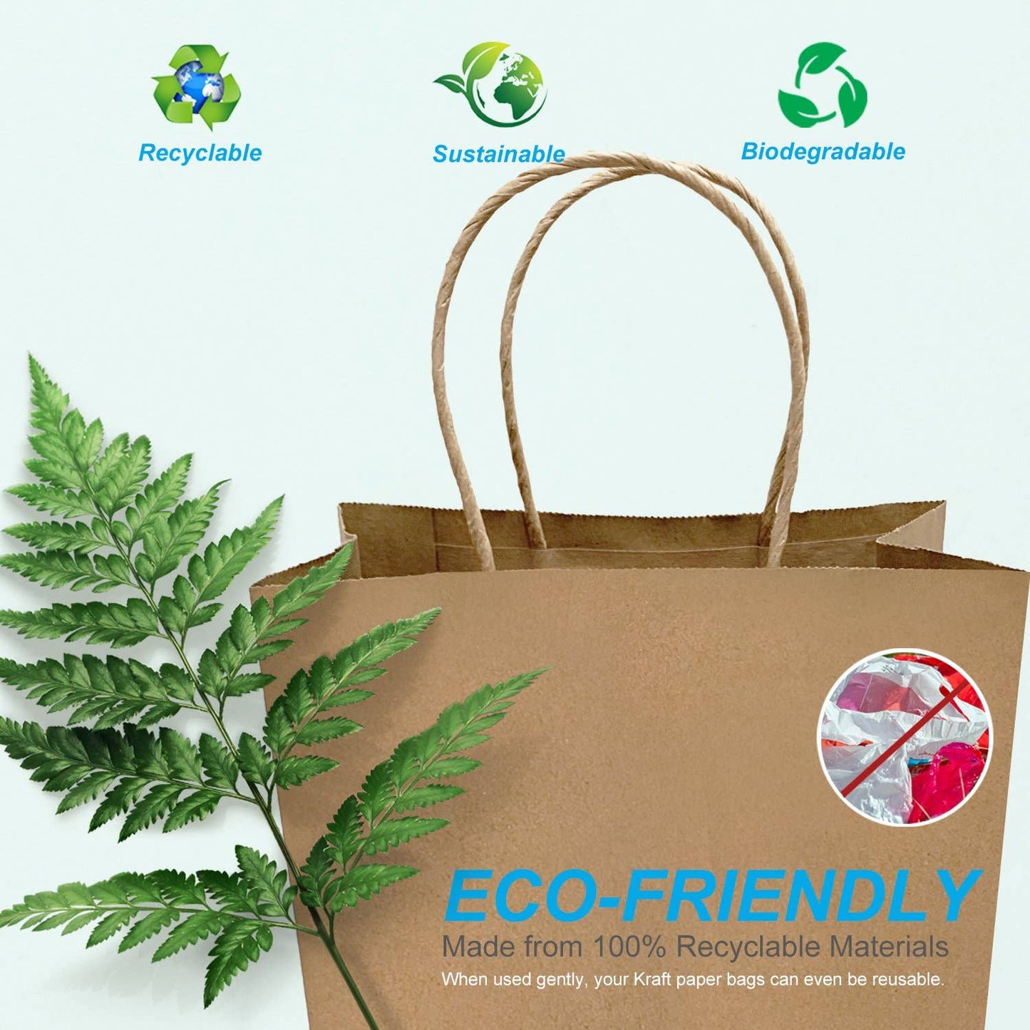 Cub 8x4.75x10.25 inches Kraft Paper Bags Twist Handle