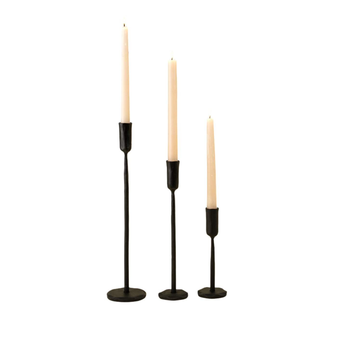 Luna Forged Candlestick, Black