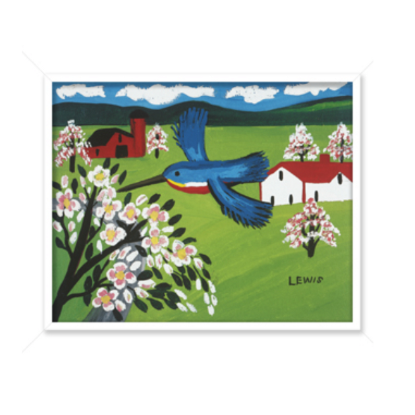 British Kingfisher & Apple Blossoms