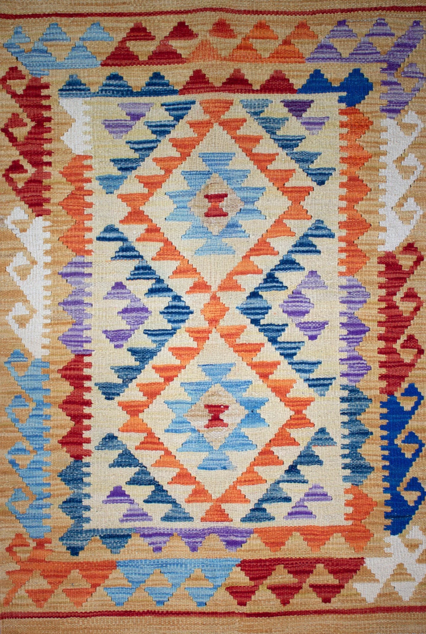 Kilim Maimana Wool Hand Knotted Pakistani Rug - 2'9" x 3'11" SKU: N13565