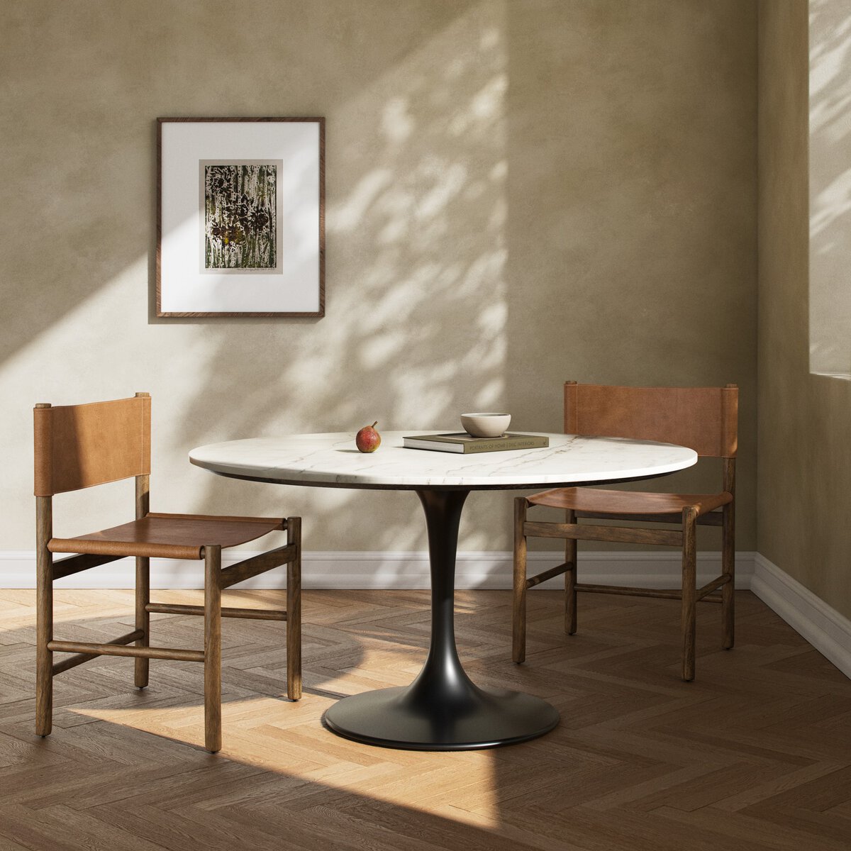 Powell Marble Dining Table -55"